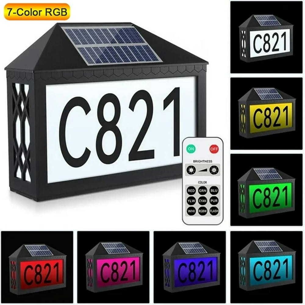 Solar Powered LED House Address Sign: $22.25 Solar Powered LED House Address Sign: $22.25