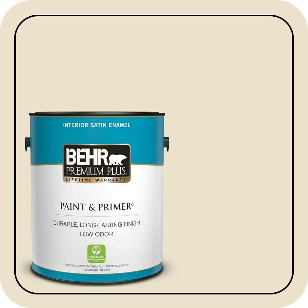 Behr Ivory Lace Satin Enamel Interior Paint and Primer 1-Gallon: $40.98 Behr Ivory Lace Satin Enamel Interior Paint and Primer 1-Gallon: $40.98