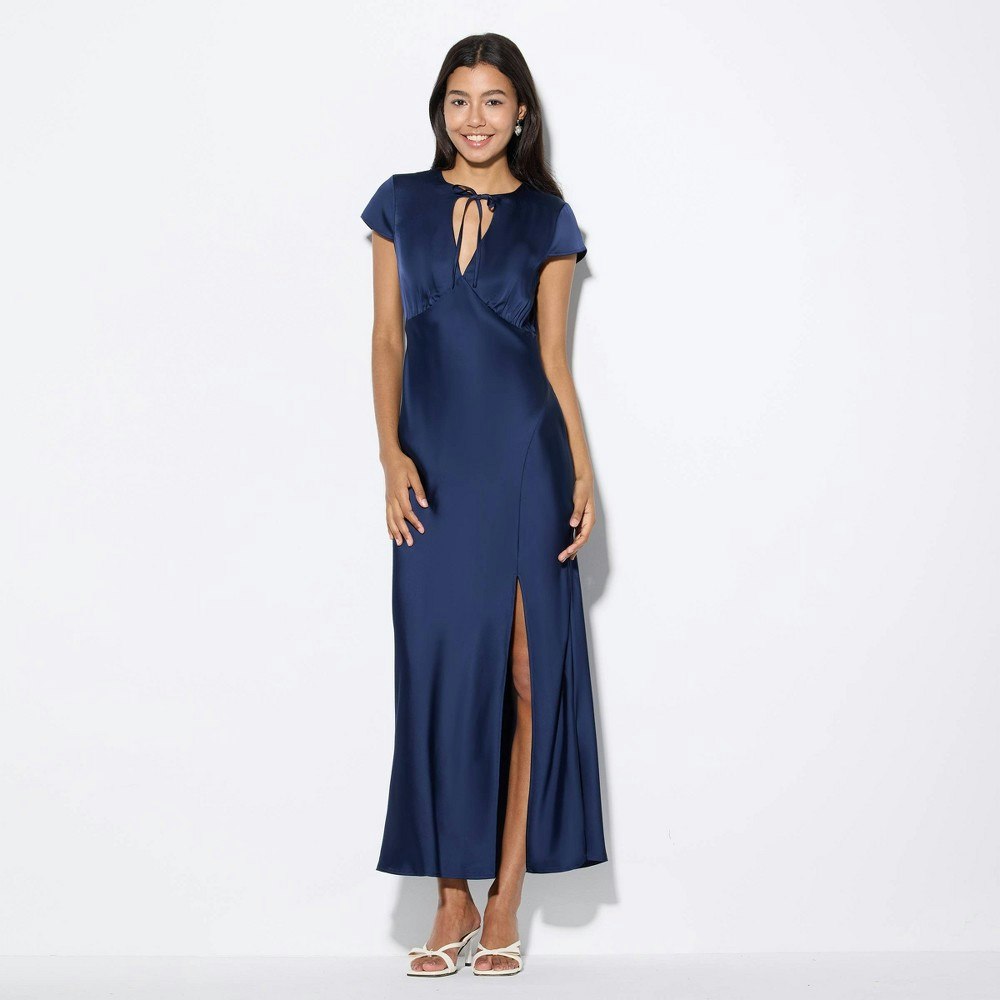 Wild Fable Women's Cap Sleeve Tie-Front Empire Waist Maxi Dress: $35 Wild Fable Women's Cap Sleeve Tie-Front Empire Waist Maxi Dress: $35