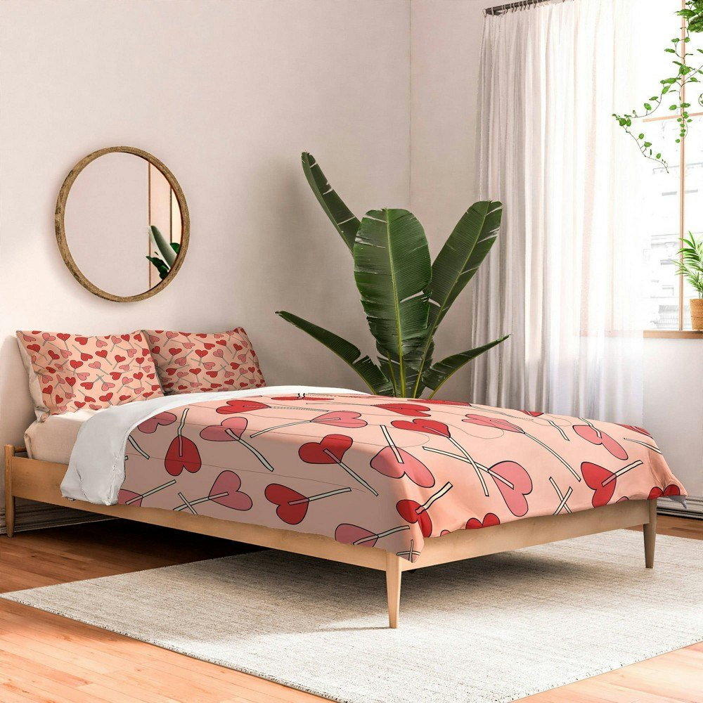 Deny Designs Full/Queen Heart Lollipops Comforter and Sham Set: $239.99 Deny Designs Full/Queen Heart Lollipops Comforter and Sham Set: $239.99