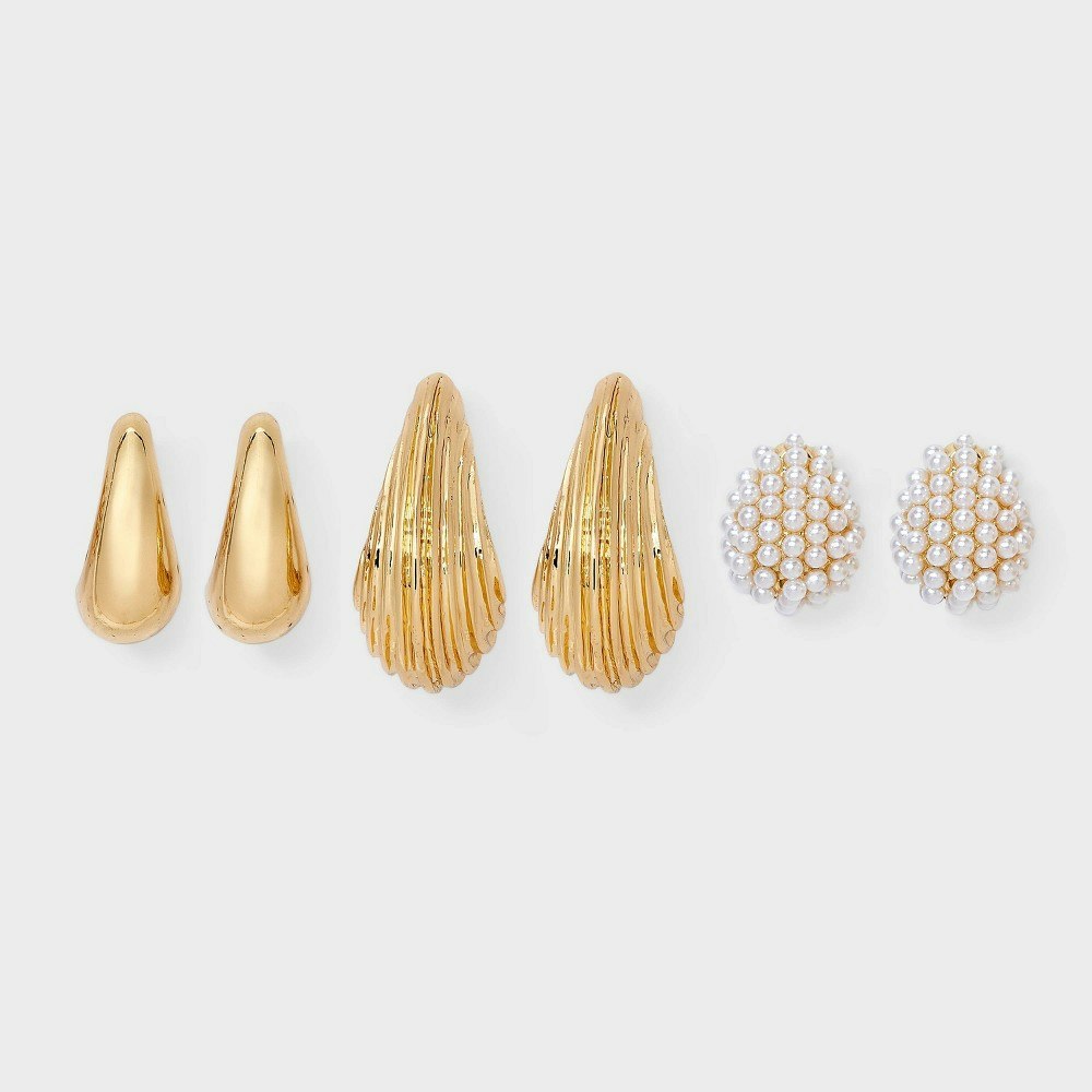 A New Day Hoop and Pearl Earring 3-Piece Set: $9.99 A New Day Hoop and Pearl Earring 3-Piece Set: $9.99