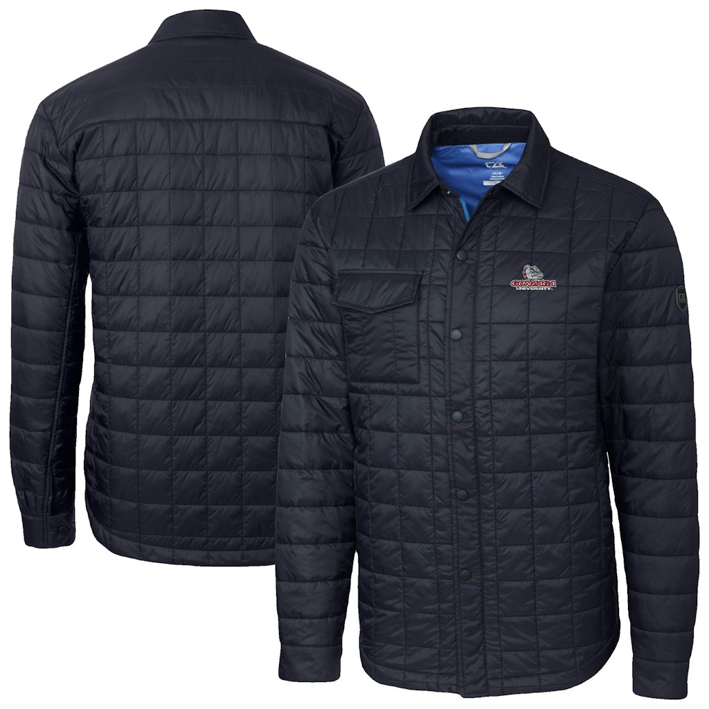 Cutter & Buck Gonzaga Bulldogs Ranier Eco Insulated Shacket: $239.99 Cutter & Buck Gonzaga Bulldogs Ranier Eco Insulated Shacket: $239.99