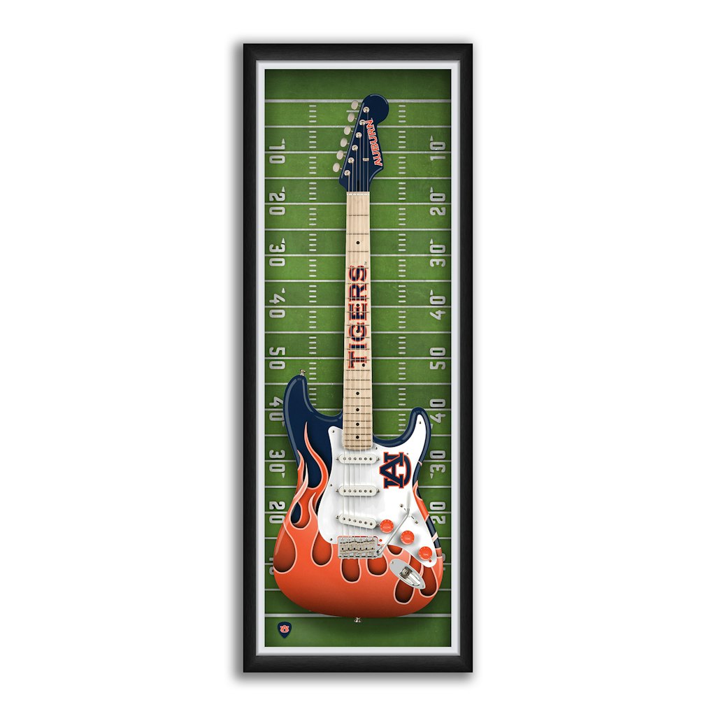 Auburn Tigers 14" x 37" Framed Electric Guitar Art Print: $74.99 Auburn Tigers 14" x 37" Framed Electric Guitar Art Print: $74.99