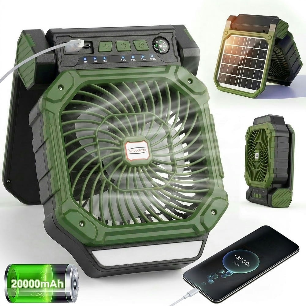 Fohil 20,000mAh Solar Camping Fan with LED Light: $26.99 Fohil 20,000mAh Solar Camping Fan with LED Light: $26.99