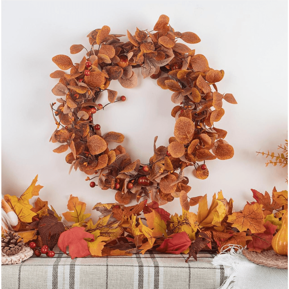 Scidweet 22-inch Artificial Eucalyptus Fall Wreath: $21.99 Scidweet 22-inch Artificial Eucalyptus Fall Wreath: $21.99