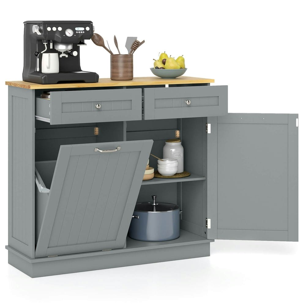 Costway 15.5-Gallon Tilt Out Trash Cabinet with Drawers: $139.49 Costway 15.5-Gallon Tilt Out Trash Cabinet with Drawers: $139.49