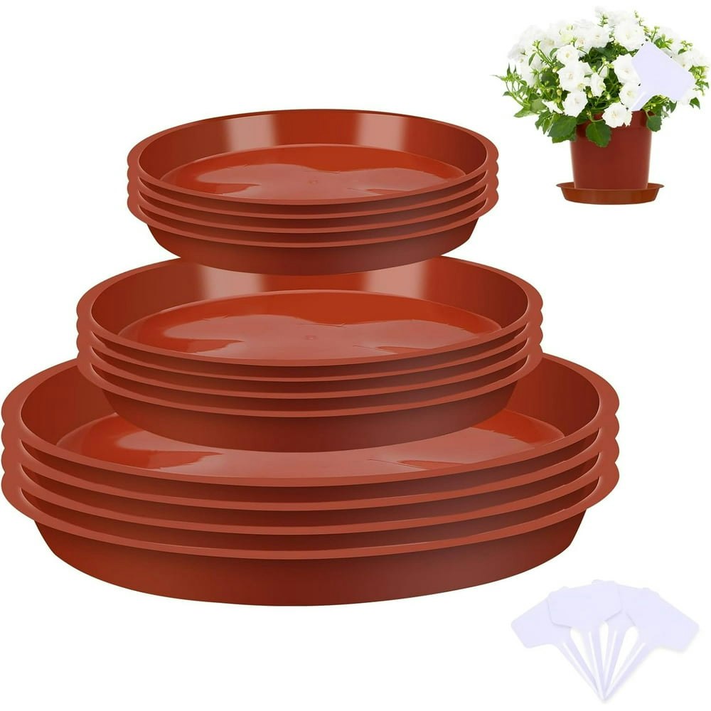 Bocaoying Plastic Plant Saucer Tray 12-Pack: $10 Bocaoying Plastic Plant Saucer Tray 12-Pack: $10