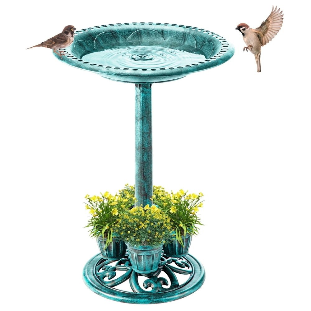 Obensky 28-Inch Pedestal Bird Bath with 4 Planters: $34.59 Obensky 28-Inch Pedestal Bird Bath with 4 Planters: $34.59