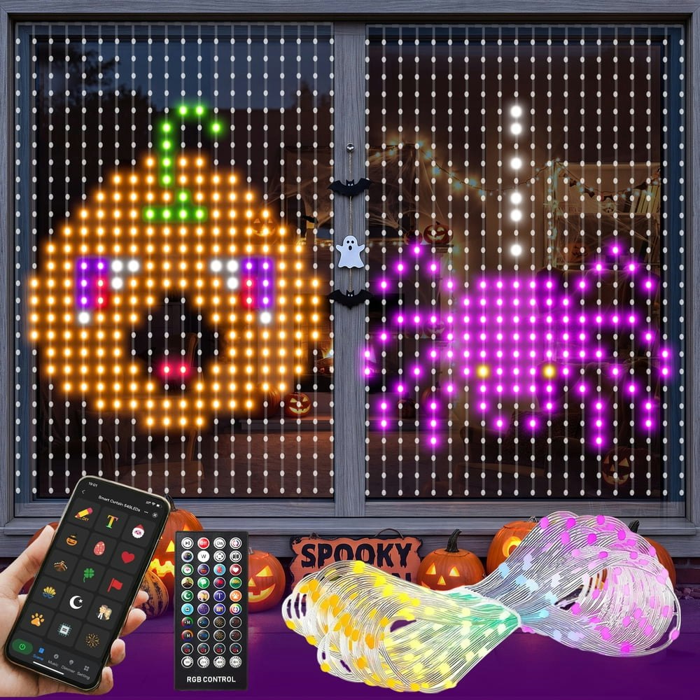 540 LED Smart WiFi RGBW Halloween Curtain Lights 5x6ft: $39.99 540 LED Smart WiFi RGBW Halloween Curtain Lights 5x6ft: $39.99