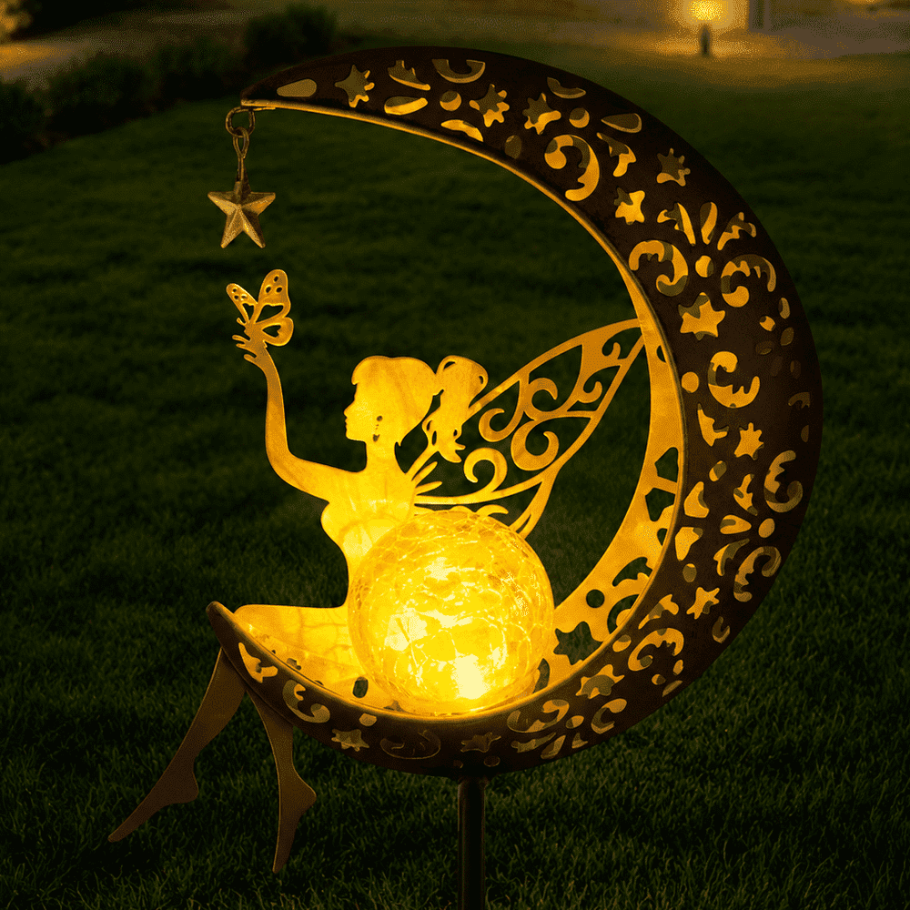 Mehoom 32-inch Moon Fairy Solar Garden Light: $18.99 Mehoom 32-inch Moon Fairy Solar Garden Light: $18.99