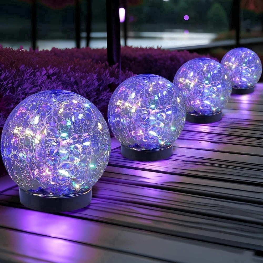 Mehoom 5-Inch Solar Globe Lights 4-Pack: $35.99