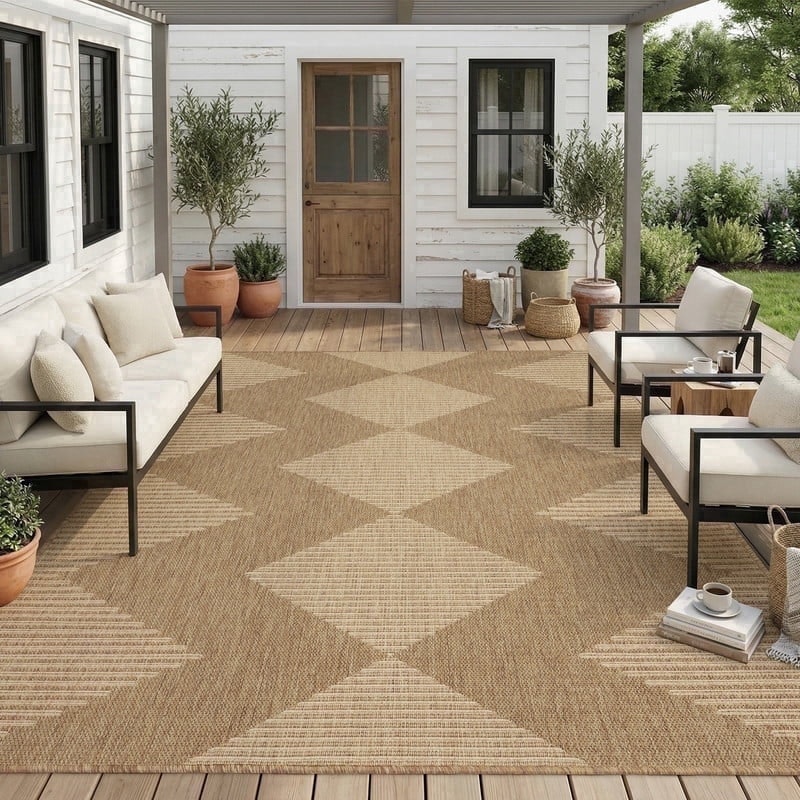 Sixhome 5'x7' Bohemian Geometric Outdoor Rug: $54.19 Sixhome 5'x7' Bohemian Geometric Outdoor Rug: $54.19