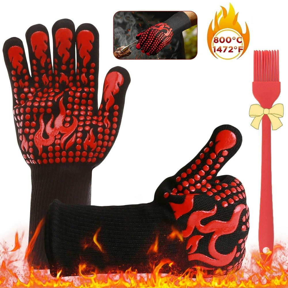 Remiawy 1472°F Heat Resistant BBQ Grill Gloves: $12.99