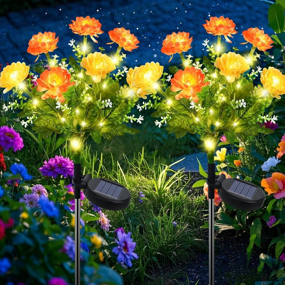 Rirool Solar Lotus Garden Lights 2-Pack: $14.99 Rirool Solar Lotus Garden Lights 2-Pack: $14.99