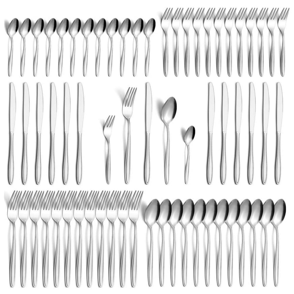 Mirdinner 60-Piece Stainless Steel Flatware Set for 12: $17.86 Mirdinner 60-Piece Stainless Steel Flatware Set for 12: $17.86