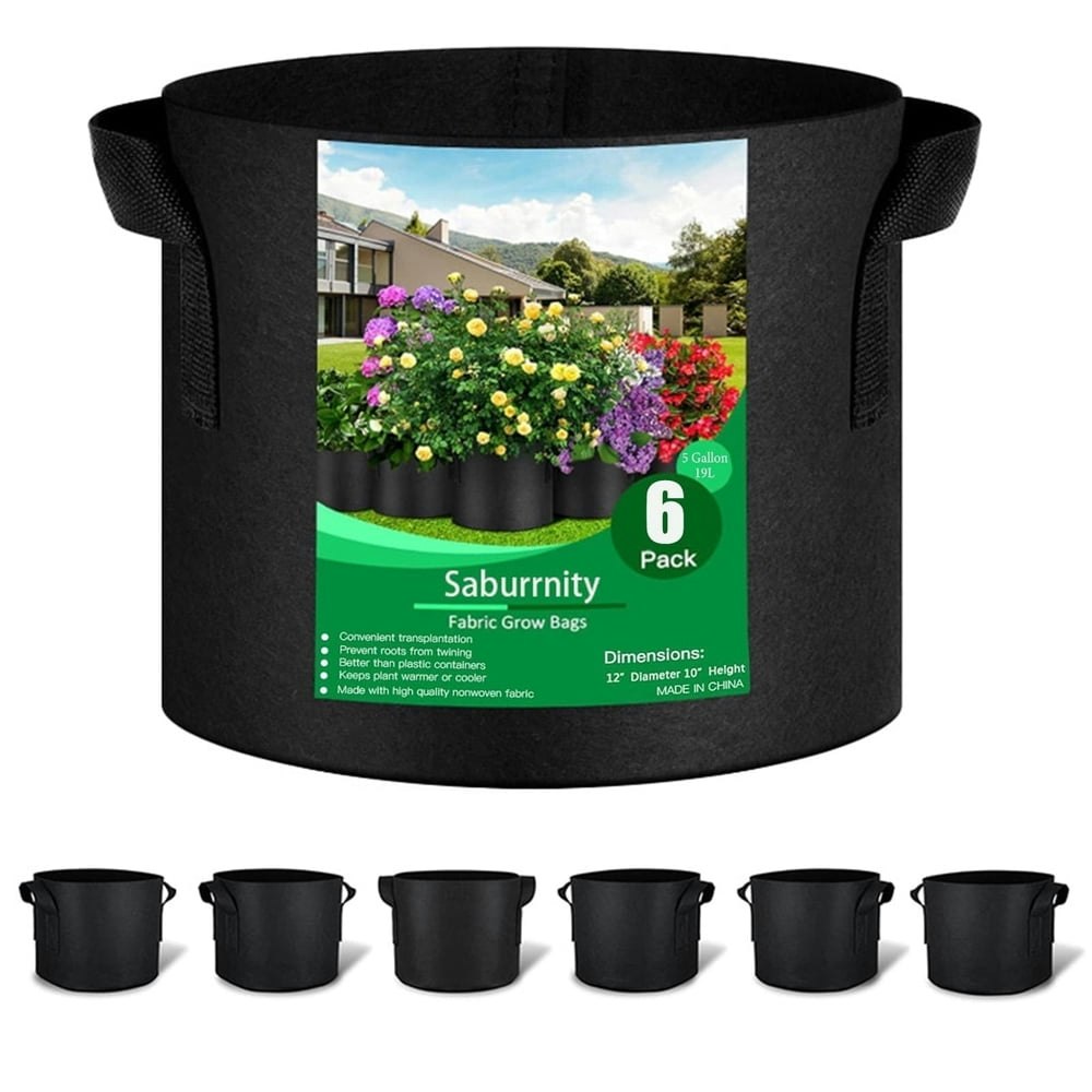 5-Gallon Fabric Grow Bags 6-Pack: $17.99 5-Gallon Fabric Grow Bags 6-Pack: $17.99