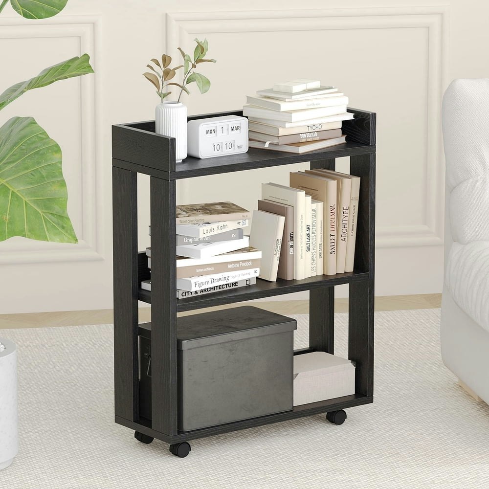 Alisened 3-Tier Rolling Bookshelf: $45.99 Alisened 3-Tier Rolling Bookshelf: $45.99