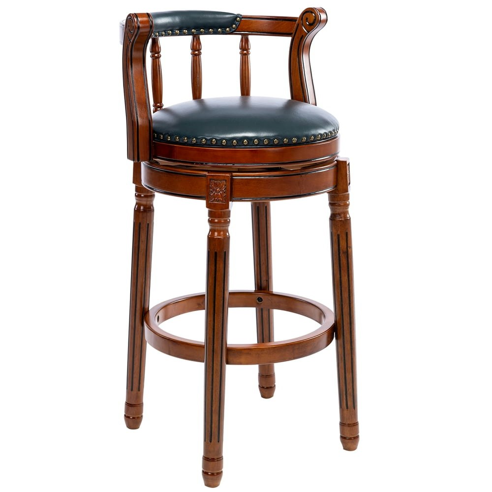 Aulife 29.5-inch Genuine Leather Wooden Swivel Counter Bar Stool: $209.99 Aulife 29.5-inch Genuine Leather Wooden Swivel Counter Bar Stool: $209.99