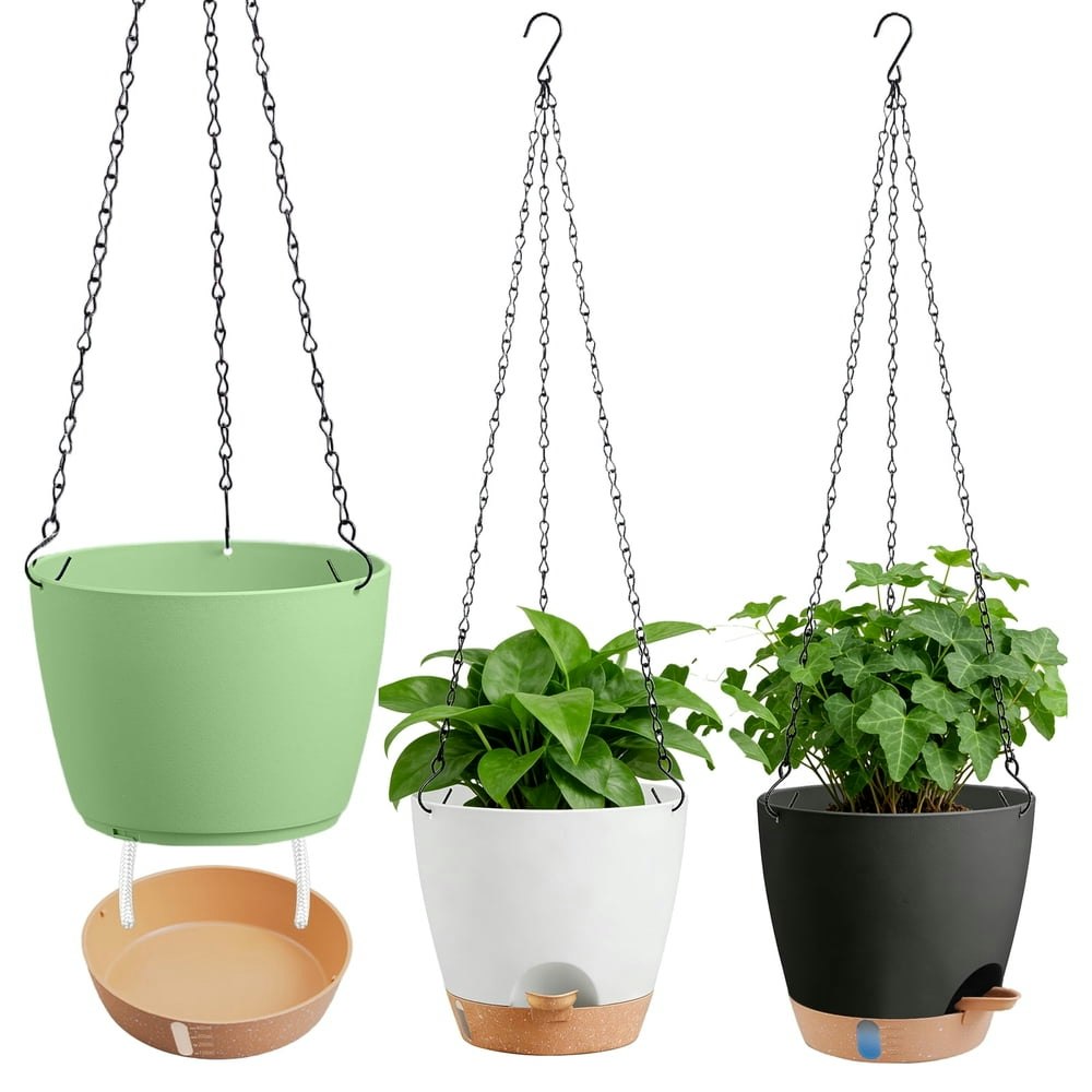 Urorentea 8-Inch Self-Watering Hanging Planter 3-Pack: $19.99 Urorentea 8-Inch Self-Watering Hanging Planter 3-Pack: $19.99