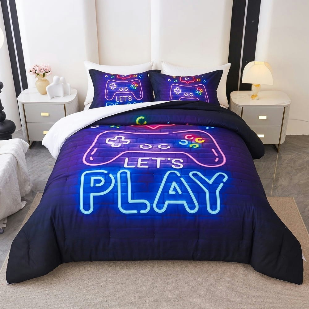 Koniroom Queen 3-Piece Neon Gamer Comforter Set: $30.99 Koniroom Queen 3-Piece Neon Gamer Comforter Set: $30.99
