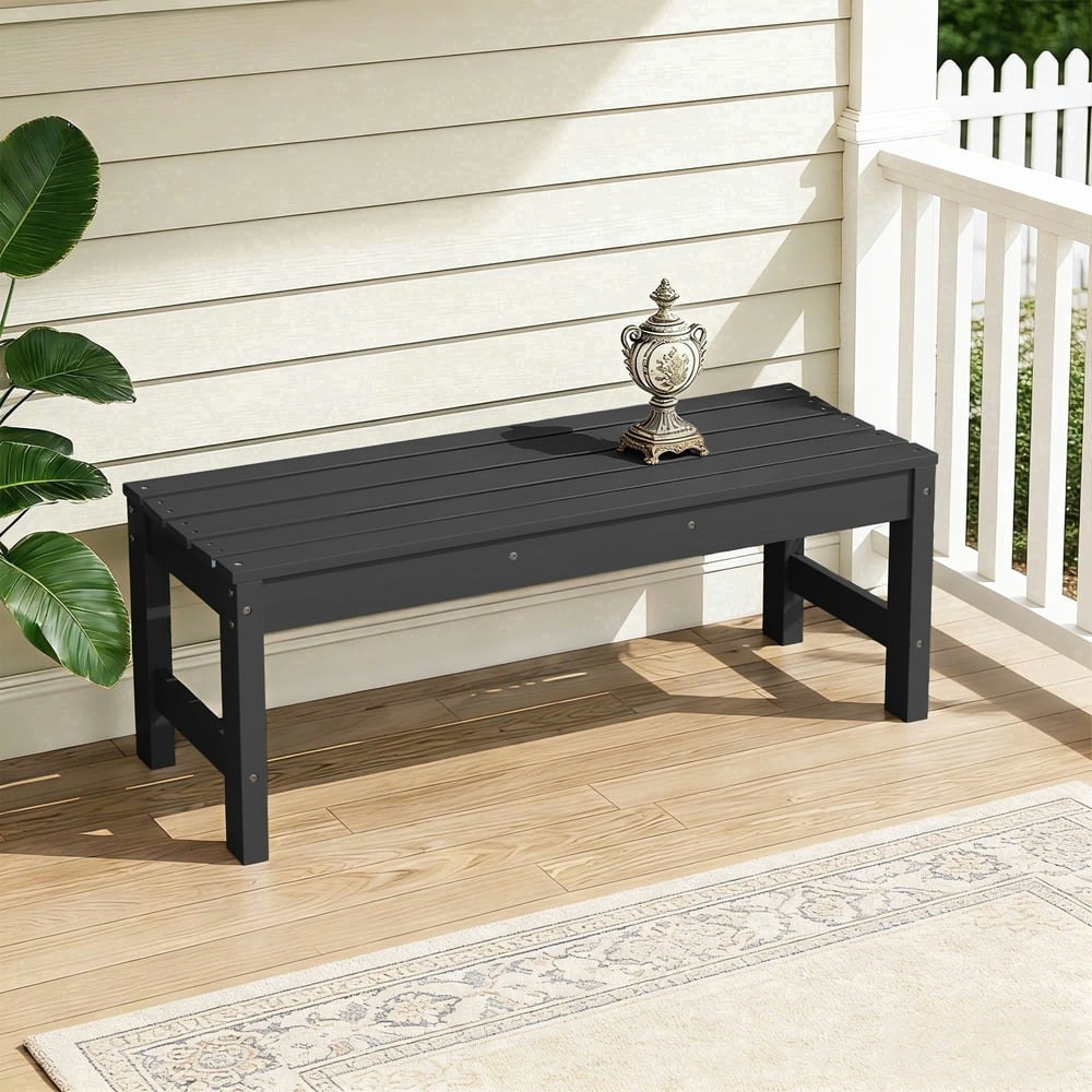 Serwall 2-Person Backless HDPE Patio Bench: $115.99 Serwall 2-Person Backless HDPE Patio Bench: $115.99