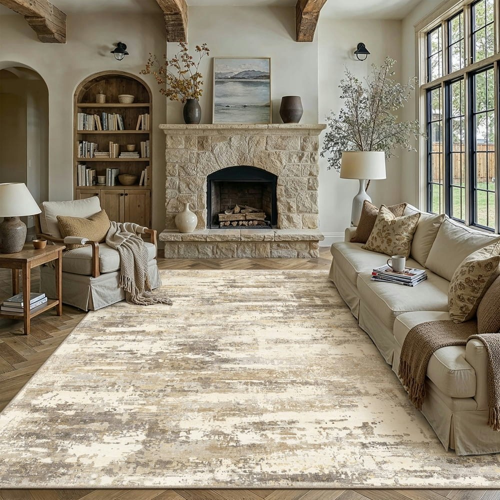 Berthmeer 8'x10' Abstract Area Rug: $89.99
