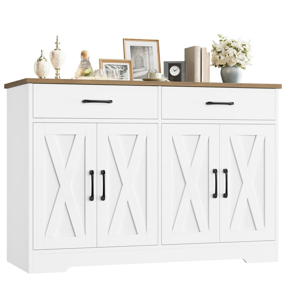 Hiphuta 47-inch Farmhouse Sideboard Storage Cabinet: $149.99 Hiphuta 47-inch Farmhouse Sideboard Storage Cabinet: $149.99
