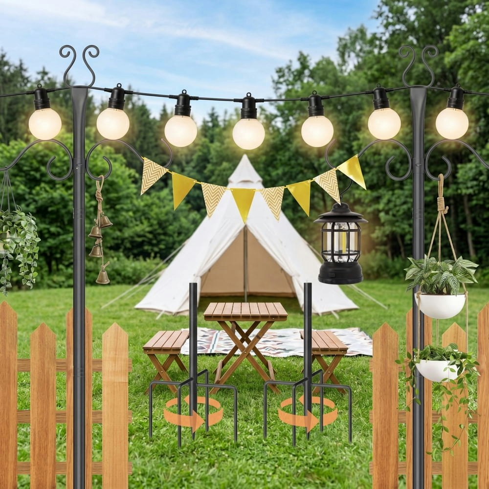 10-Foot Outdoor String Light Poles 2-Pack: $35.99 10-Foot Outdoor String Light Poles 2-Pack: $35.99