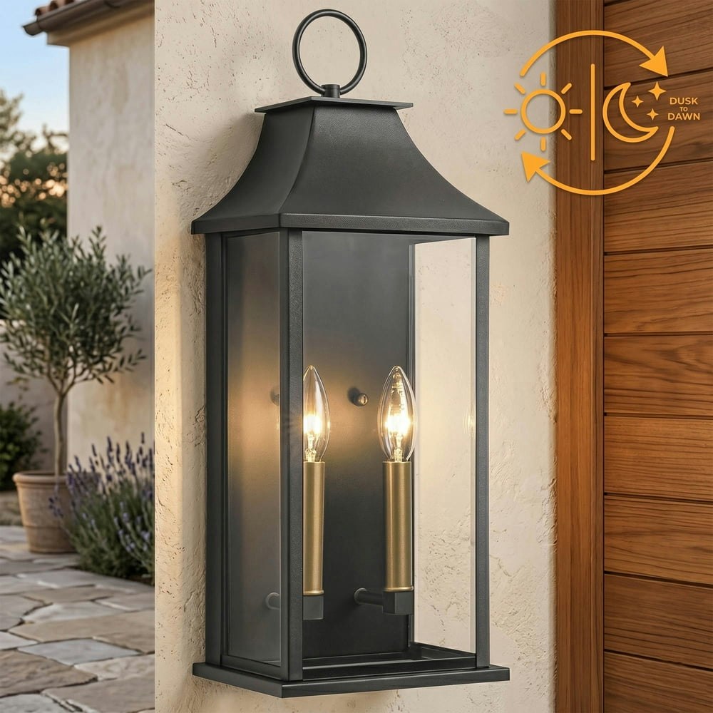 Lawyettle 20.6-Inch Dusk to Dawn Outdoor Wall Sconce 2-Pack: $84.99 Lawyettle 20.6-Inch Dusk to Dawn Outdoor Wall Sconce 2-Pack: $84.99