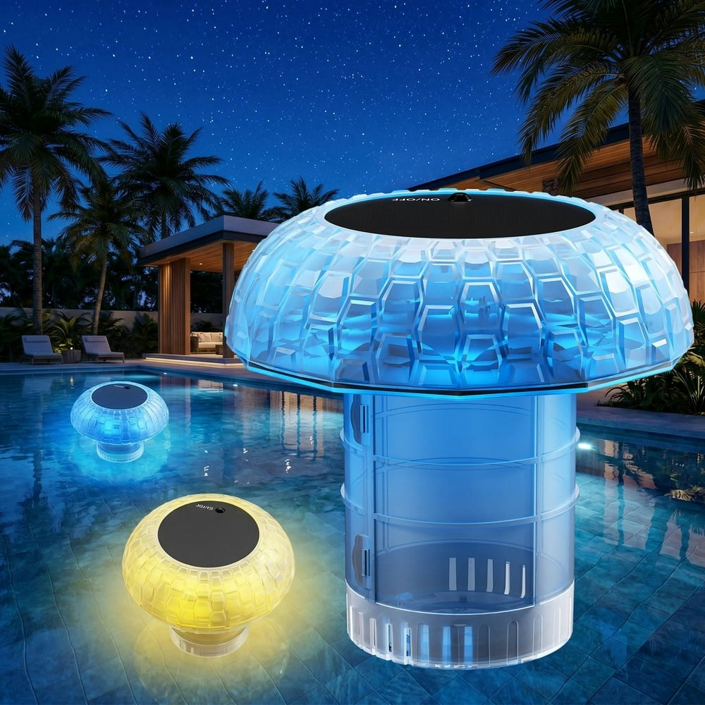 MQJIAZHI Solar Powered Chlorine Floater with RGB LED Light: $19.99 MQJIAZHI Solar Powered Chlorine Floater with RGB LED Light: $19.99