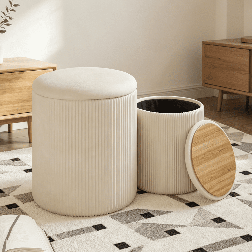 Waleaf Round Storage Ottoman 2-Pack: $69.99 Waleaf Round Storage Ottoman 2-Pack: $69.99