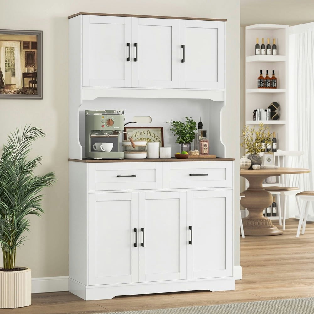 Homfa 74-Inch Pantry Cabinet with Hutch: $229.99 Homfa 74-Inch Pantry Cabinet with Hutch: $229.99