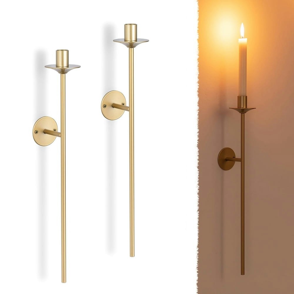 Sziqiqi Gold Wall Candle Sconce 2-Pack: $20.99