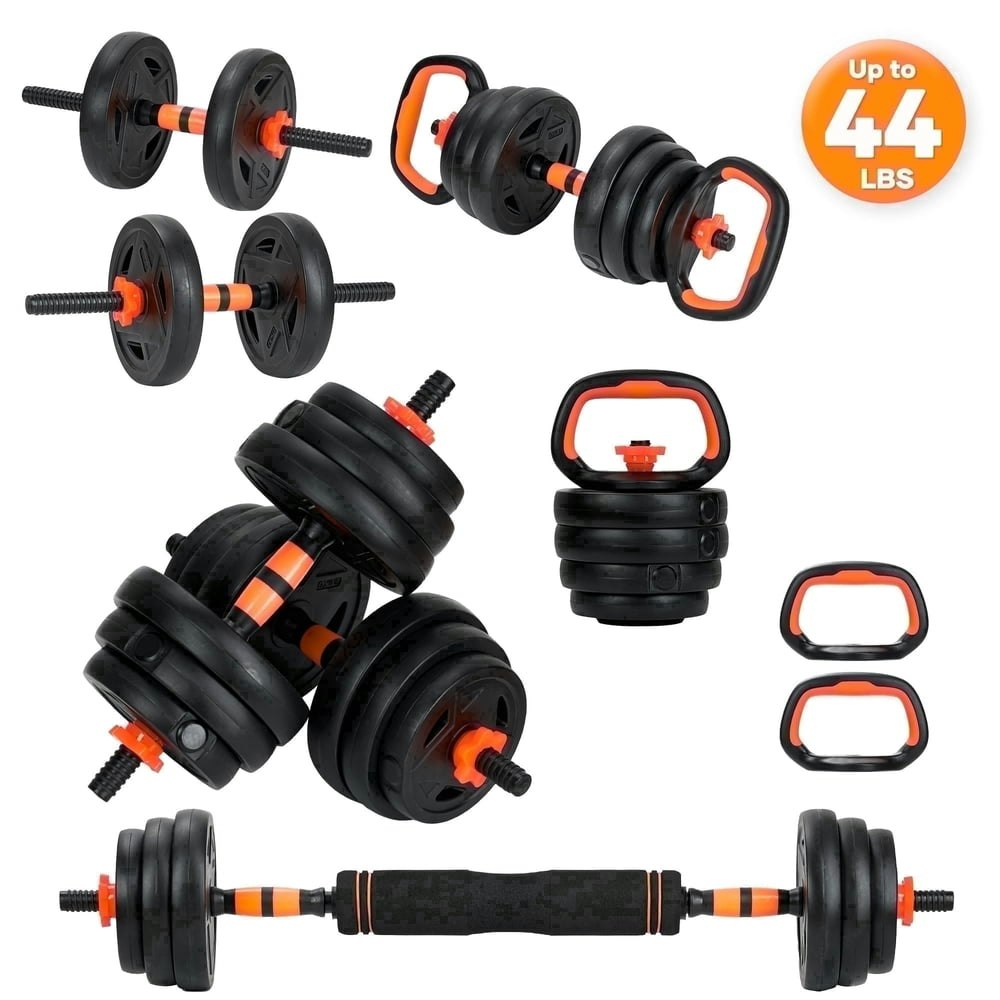 Naipo 44lb 4-in-1 Adjustable Dumbbell, Kettlebell, Barbell, and Push-Up Stand Set: $64.99 Naipo 44lb 4-in-1 Adjustable Dumbbell, Kettlebell, Barbell, and Push-Up Stand Set: $64.99