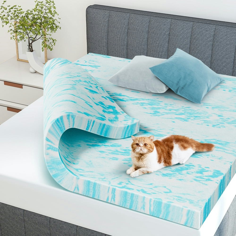 Jioabl 2-inch Cooling Gel Memory Foam Full Mattress Topper: $31.58