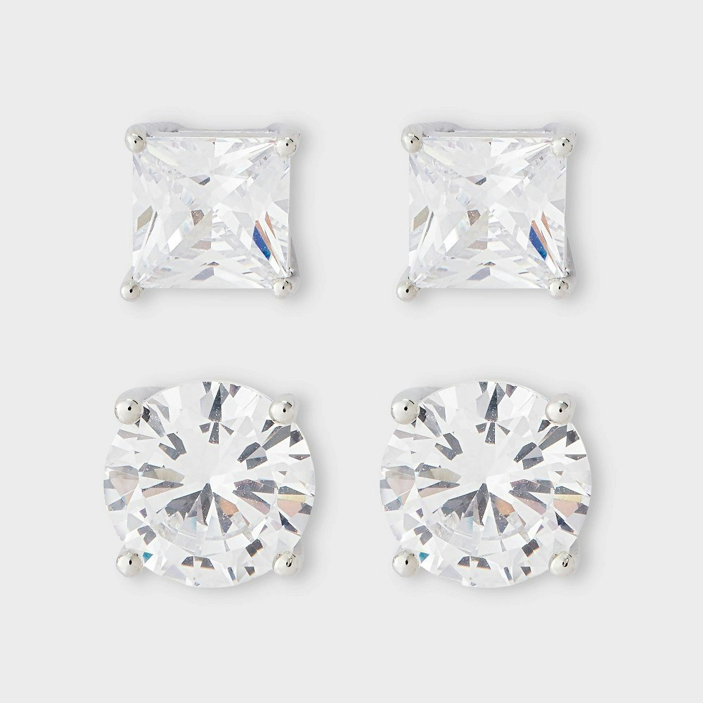 A New Day Silver-Plated Cubic Zirconia Stud Earring Set 2-Pack: $19.99 A New Day Silver-Plated Cubic Zirconia Stud Earring Set 2-Pack: $19.99