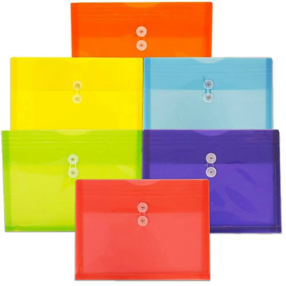 Jam Paper 9 3/4" x 13" Plastic Envelopes with Button String Tie Closure 6-Pack: $12.99 Jam Paper 9 3/4" x 13" Plastic Envelopes with Button String Tie Closure 6-Pack: $12.99