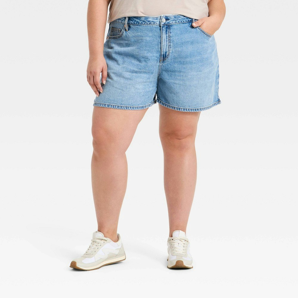 Ava & Viv Women's High-Rise Split Hem Jean Shorts: $25 Ava & Viv Women's High-Rise Split Hem Jean Shorts: $25