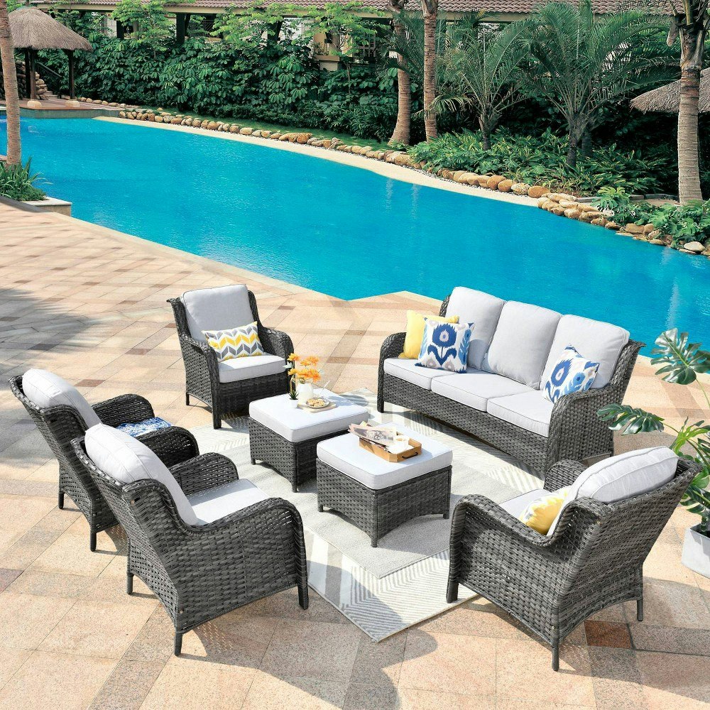 Ovios Orlando 7-Piece Wicker Patio Furniture Set: $1,329.99 Ovios Orlando 7-Piece Wicker Patio Furniture Set: $1,329.99
