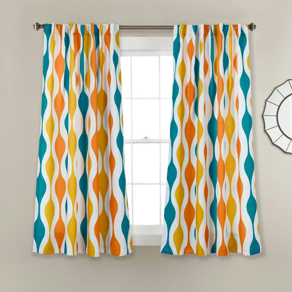 Lush Décor Mid Century Geometric 63"x52" Window Curtain Panels 2-Pack: $37.99