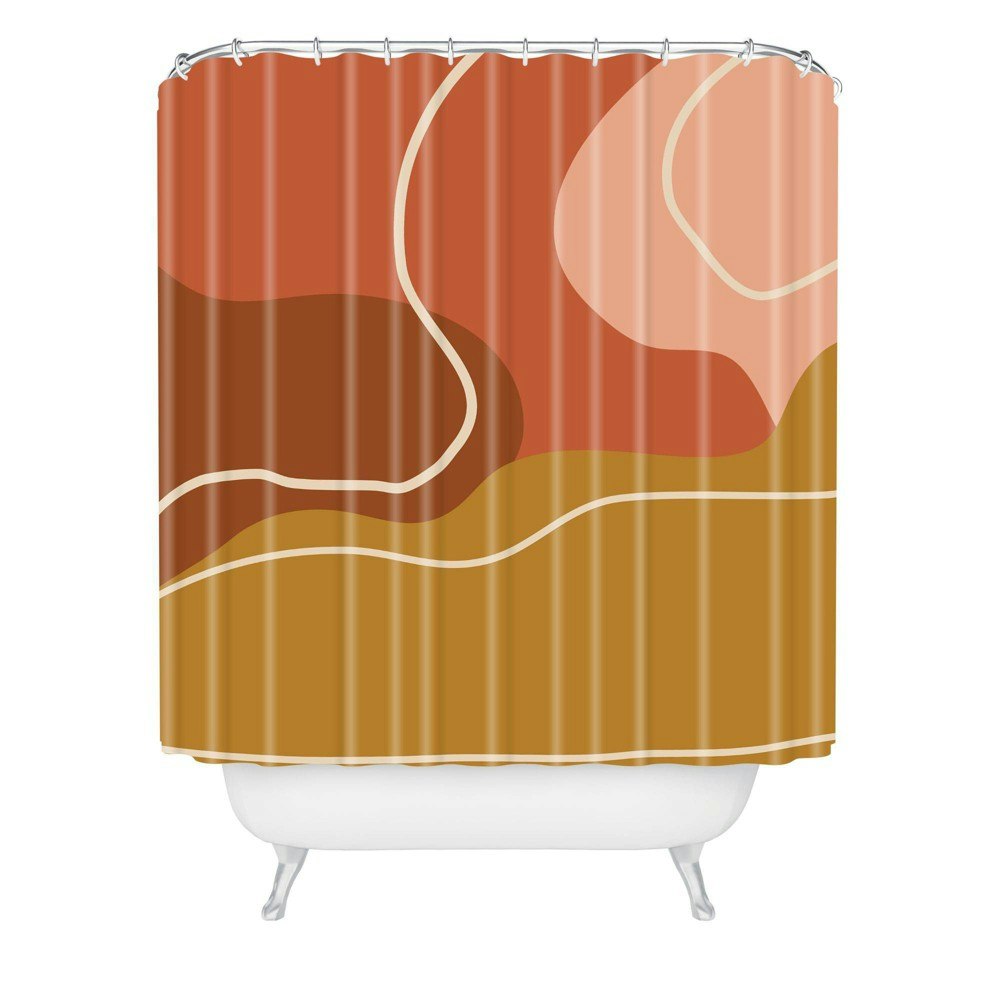 June Journal Abstract Organic Shapes Zen Shower Curtain: $82.99
