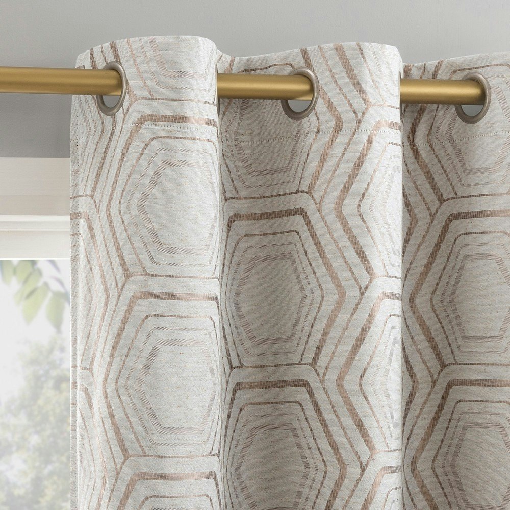 Sun Zero Brevick Geometric Faux Linen 40" x 63" Blackout Grommet Curtain Panel: $26.99 Sun Zero Brevick Geometric Faux Linen 40" x 63" Blackout Grommet Curtain Panel: $26.99
