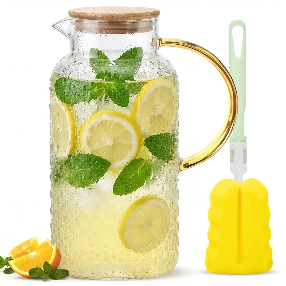 64-Ounce Borosilicate Glass Pitcher with Lid: $14.30 64-Ounce Borosilicate Glass Pitcher with Lid: $14.30