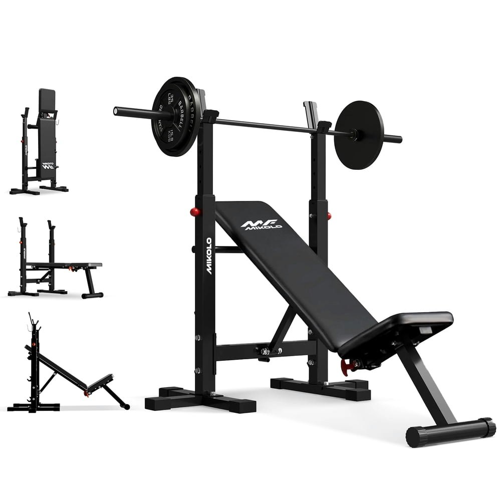 Mikolo 660-lb. Foldable Adjustable Weight Bench and Squat Rack: $105.99 Mikolo 660-lb. Foldable Adjustable Weight Bench and Squat Rack: $105.99