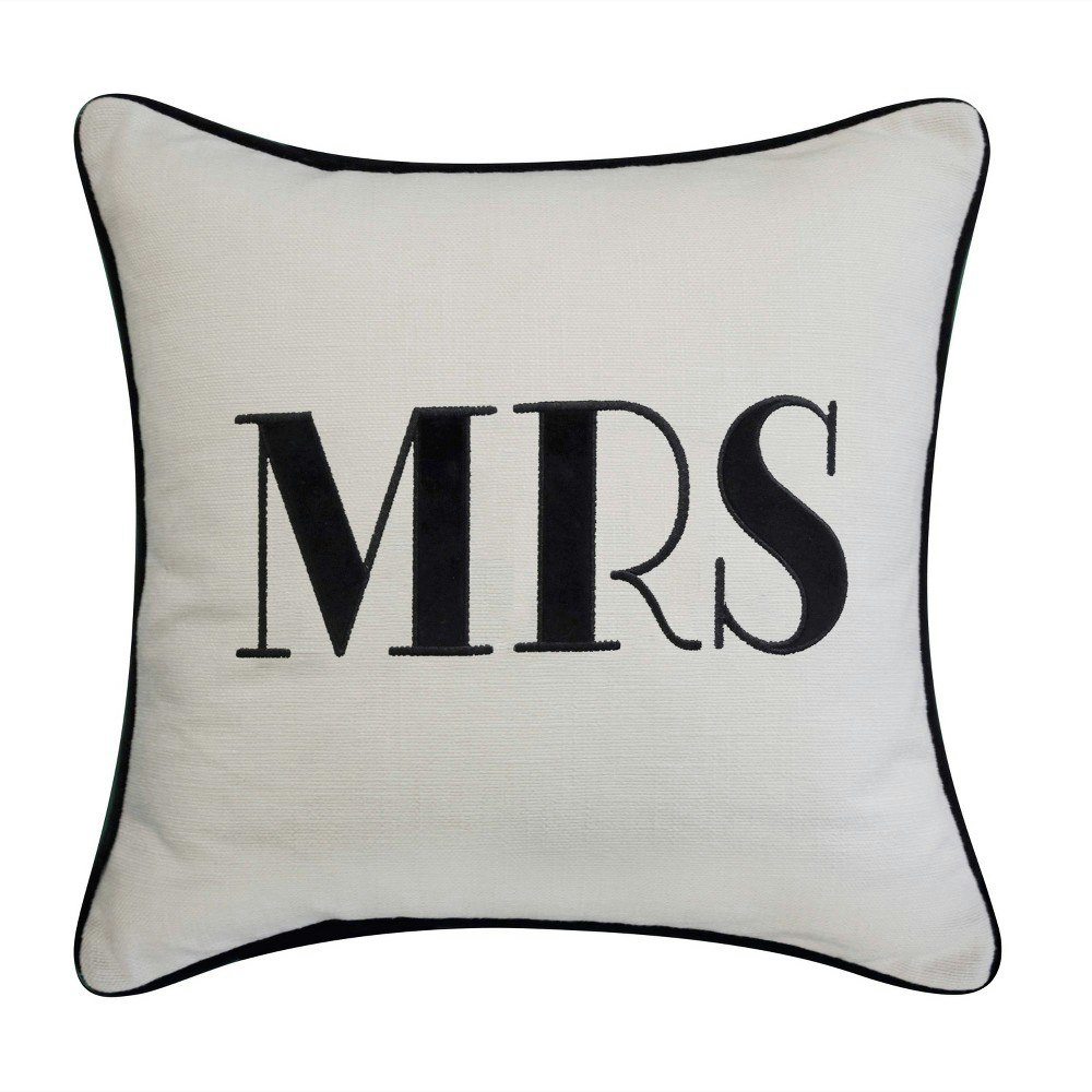 17"x17" Mrs. Embroidered Poly Linen Throw Pillow: $22.99 17"x17" Mrs. Embroidered Poly Linen Throw Pillow: $22.99