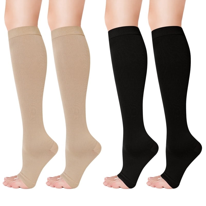 Hengguang 20-30mmHg Open Toe Compression Socks 2-Pack: $10 Hengguang 20-30mmHg Open Toe Compression Socks 2-Pack: $10