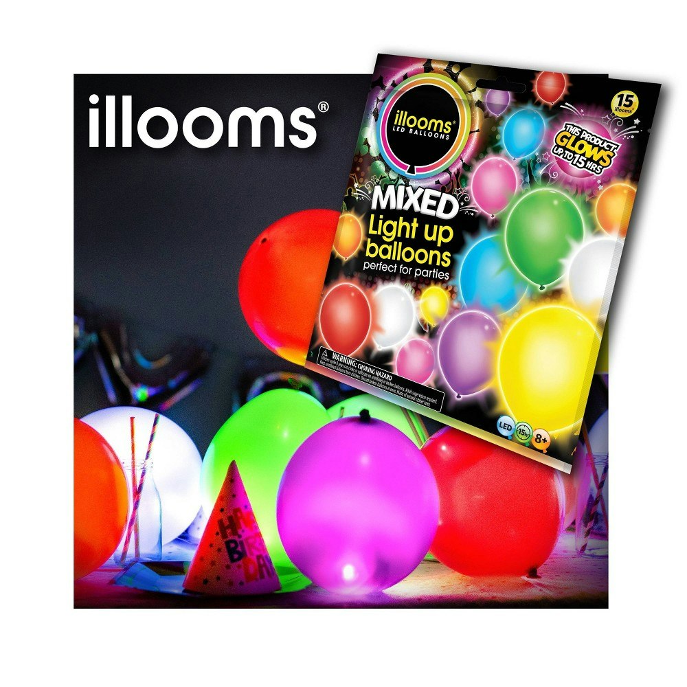 Illooms LED Light Up Mixed Solid Balloons 15-Pack: $9.99 Illooms LED Light Up Mixed Solid Balloons 15-Pack: $9.99
