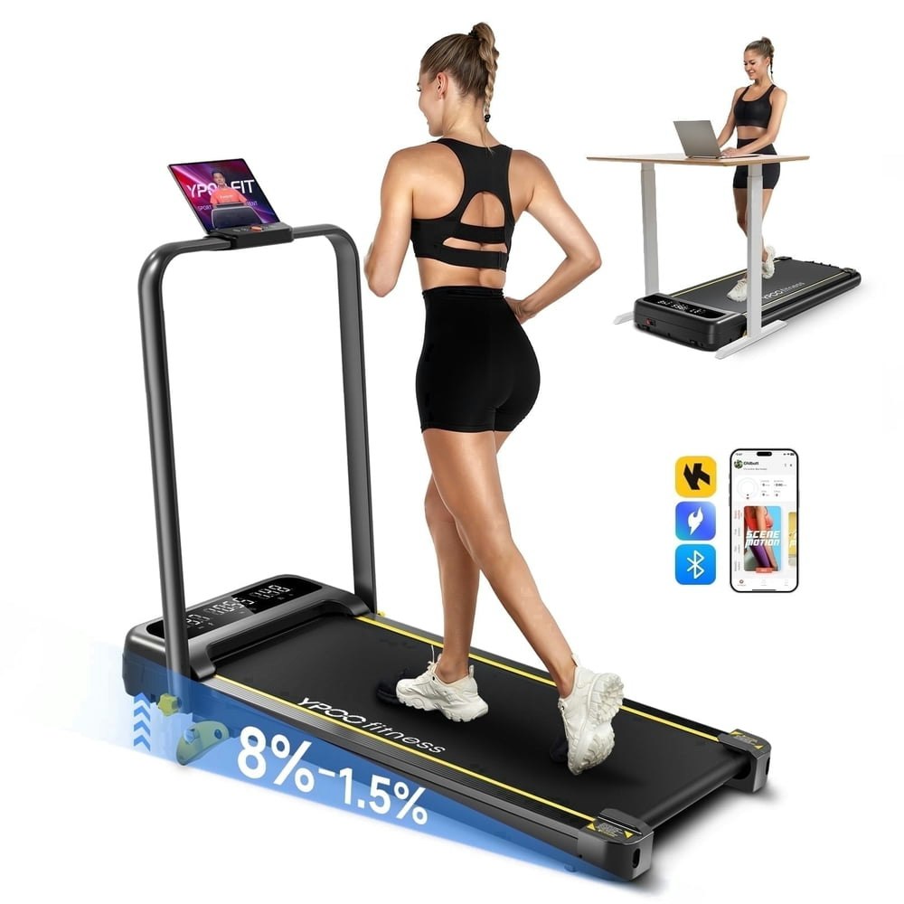 YPOO Foldable Walking Pad with Incline: $132.89 YPOO Foldable Walking Pad with Incline: $132.89
