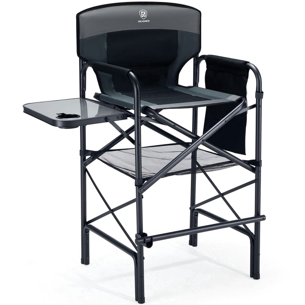 Ever Advanced Tall Folding Director's Chair with Side Table: $99.99 Ever Advanced Tall Folding Director's Chair with Side Table: $99.99