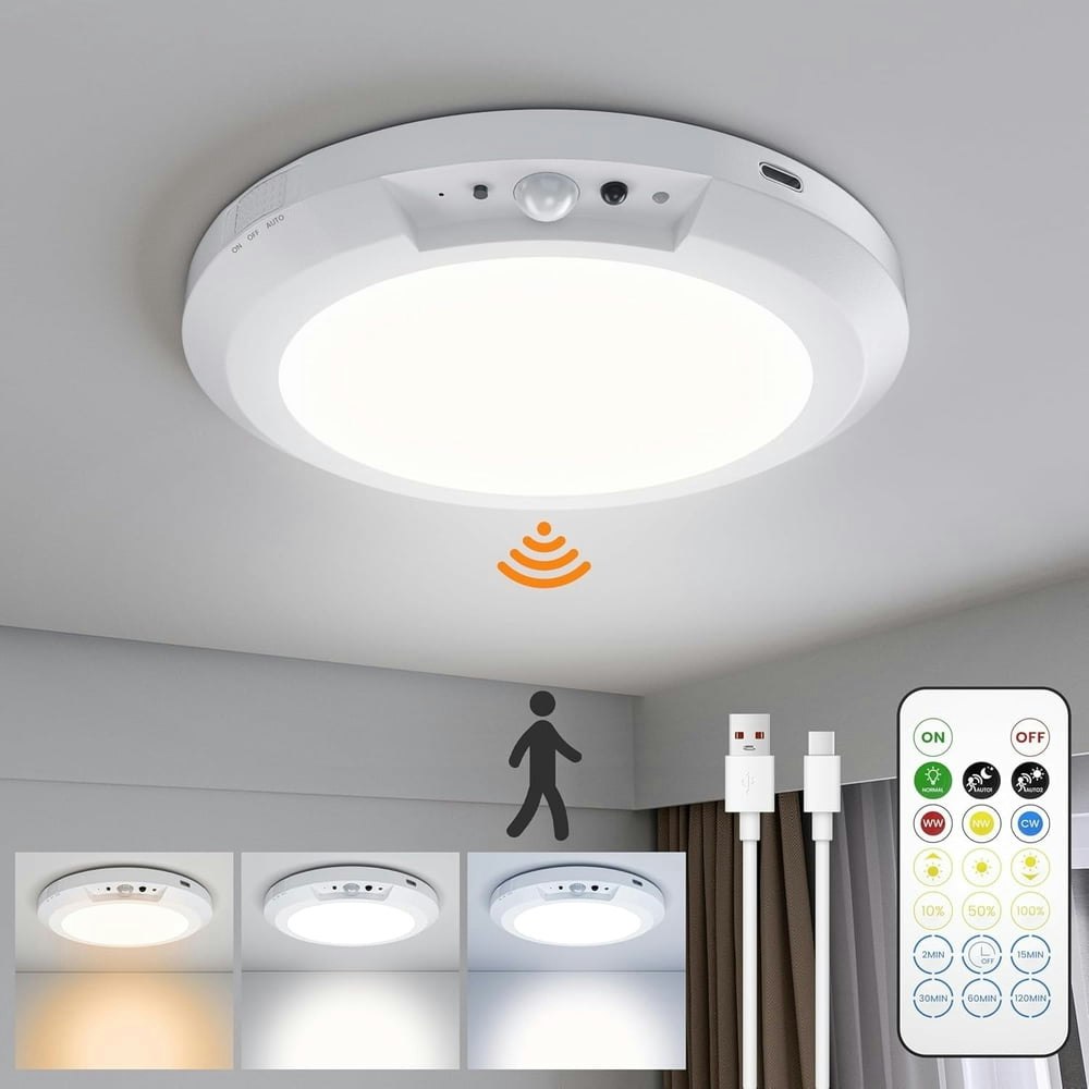 Rechargeable Motion-Sensor Ceiling Light: $23.99 Rechargeable Motion-Sensor Ceiling Light: $23.99